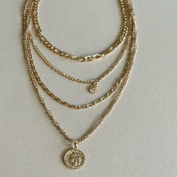 Boho Layered Necklace N1623 - Picture 3 of 3